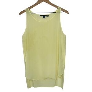 Theysken’s Theory Lightweight Silky Sleeveless Tunic Top Yellow Size Medium